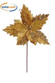 STELO FIORE VELLUTO ORO GLITTER CON BACCHE H 55