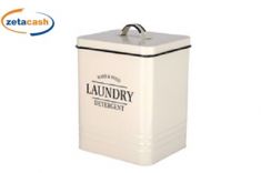 CONTENITORE IN LATTA PER DETERSIVI BIANCO CM 18X16XH26