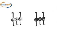 APPENDIABITI METALLO PORTE 3 GANCI NERO BIANCO MR&MS 26X31H