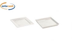 VASSOIO QUADRATO IN PORCELLANA BIANCO CM 25X25