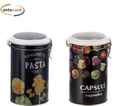 BARATTOLO IN LATTA CON CHIUSURA ERMETICA PORTA CAPSULE