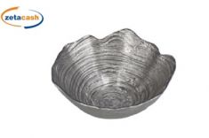 CIOTOLA VETRO IZZY ARGENTO D 14.5 H 7 CM