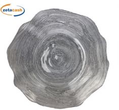 CENTROTAVOLA VETRO IZZY ARGENTO D 39 H 8 CM