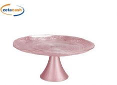 ALZATA VETRO IZZY ROSA D 28 H 12 CM