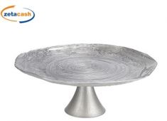 ALZATA VETRO IZZY ARGENTO D 32 H 12 CM