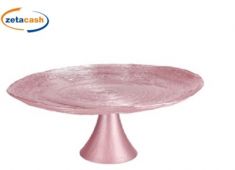 ALZATA VETRO IZZY ROSA D 32 H 13 CM