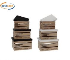 SET 3 SCATOLE IN LEGNO CON DECORI E COPERCHIO COL ASS