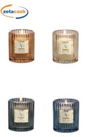 CANDELA IN BICCHIERE VETRO PROFUMATA 4 FRAGRANZE