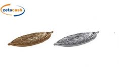 FOGLIA METALLO ORO O ARGENTO ASS 23,5X9 CM