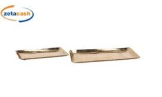 VASSOIO IN METALLO ORO E ARGENTO 30 X 15 CM H 2 CM