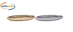 VASSOIO METALLO OVALE ORO O ARGENTO ASS 41X22CM
