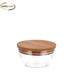 CONTENITORE ROTONDO IN PLASTICA CON COPERCHIO BAMBOO D12XH6