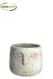 VASO CEMENTO CON FACCIA 13 X 13 X H11