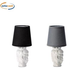 LAMPADA CON BASE IN CERAMICA FORMA TESTA DI MORO 9X8X27 CM