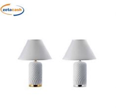 LAMPADA EDIE IN CERAMICA E PARALUME 10X37 CM 2 COL ASS