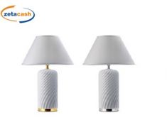 LAMPADA EDIE IN CERAMICA CON PARALUME 11X43 CM 2 COLORI ASS