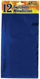 SACCHETTI REGALO NATALIZI METALLIZZATI 12 PEZZI
