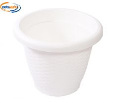 VASO RATTAN BIANCO DIAM 20 CM
