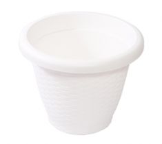 VASO RATTAN BIANCO DIAM 30 CM