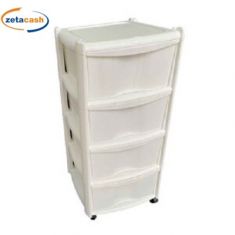 CASSETTIERA VULCANO 4 CASSETTI RUOTE H 80 BIANCA