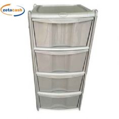 CASSETTIERA VULCANO 4 CASSETTI RUOTE H 80 CM SILVER