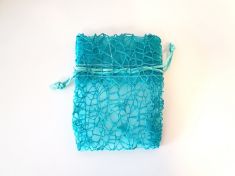 SACCHETTO RETE IN ORGANZA VERDE SMERALDO 12 PEZZI