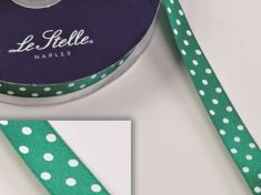 NASTRO DOPPIO RASO POIS VERDE