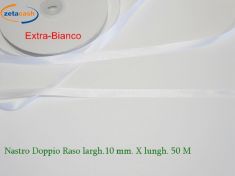 NASTRO DOPPIO RASO EXTRA BIANCO 10MMX50M