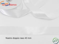 NASTRO DOPPIO RASO EXTRA BIANCO 40MMX25MT