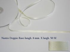 NASTRO DOPPIO RASO PANNA 6mmX50M