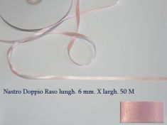 NASTRO DOPPIO RASO ROSA 6MM DA 50 METRI