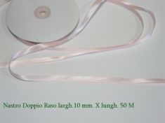 NASTRO DOPPIO RASO ROSA 10MM DA 50 METRI