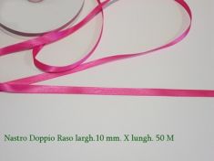 NASTRO DOPPIO RASO COL. FUCSIA 10mm X 50M