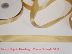 NASTRO DOPPIO RASO BEIGE 50 METRI