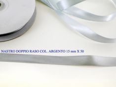 NASTRO DOPPIO RASO ARGENTO 15 mm X 50 M