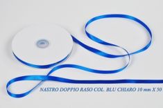 NASTRO DOPPIO RASO BLU ROYAL 50 METRI DA 10MM