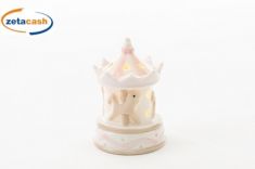 GIOSTRINA IN PORCELLANA CON LUCE A LED BIANCO/ROSA