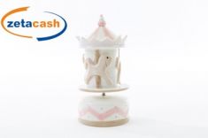 GIOSTRINA CARILLON IN PORCELLANA ROSA CM 8XH16.5