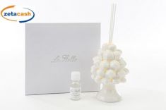 PROFUMATORE IN PORCELLANA PIGNA BIANCA CON LUCE A LED