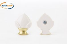 CALAMITA POMO IN PORCELLANA BIANCA 6XH7 CM