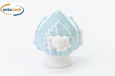 POMO PORCELLANA ELEFANTE CELESTE D7XH8CM