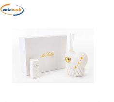 PROFUMATORE PORCELLANA CUORE MANI LUCE LED 8.5X7.5XH9 CM