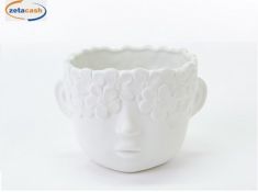 VASO TESTA BOY PORCELLANA BIANCO 16XH11 CM