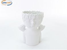 VASO BUSTO GIRL PORCELLANA BIANCO 22X17XH28 CM