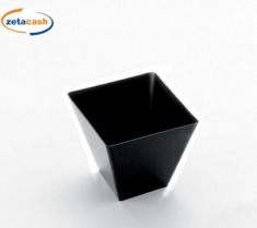 COPPETTA ROMBO IN PLASTICA NERA 95 CC 25 PEZZI