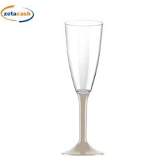 FLUTE IN PLASTICA TRASPARENTE CON PIEDE CHAMPAGNE 6 PEZZI
