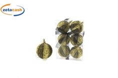 APPENDINI SFERE ORO E NERO 9 CM 6 PEZZI