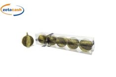 APPENDINI SFERE NERE E ORO CM 11 5 PEZZI