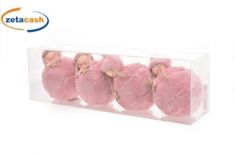 APPENDINI SFERE BAMBOLINA ROSA 10 CM 4 PEZZI