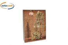 BUSTA REGALO ALBERO E PACCHETTI REGALO GLITTER H 61 L 44 CM